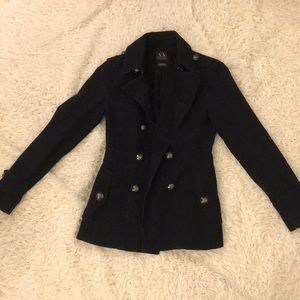 Armani exchange black denim coat